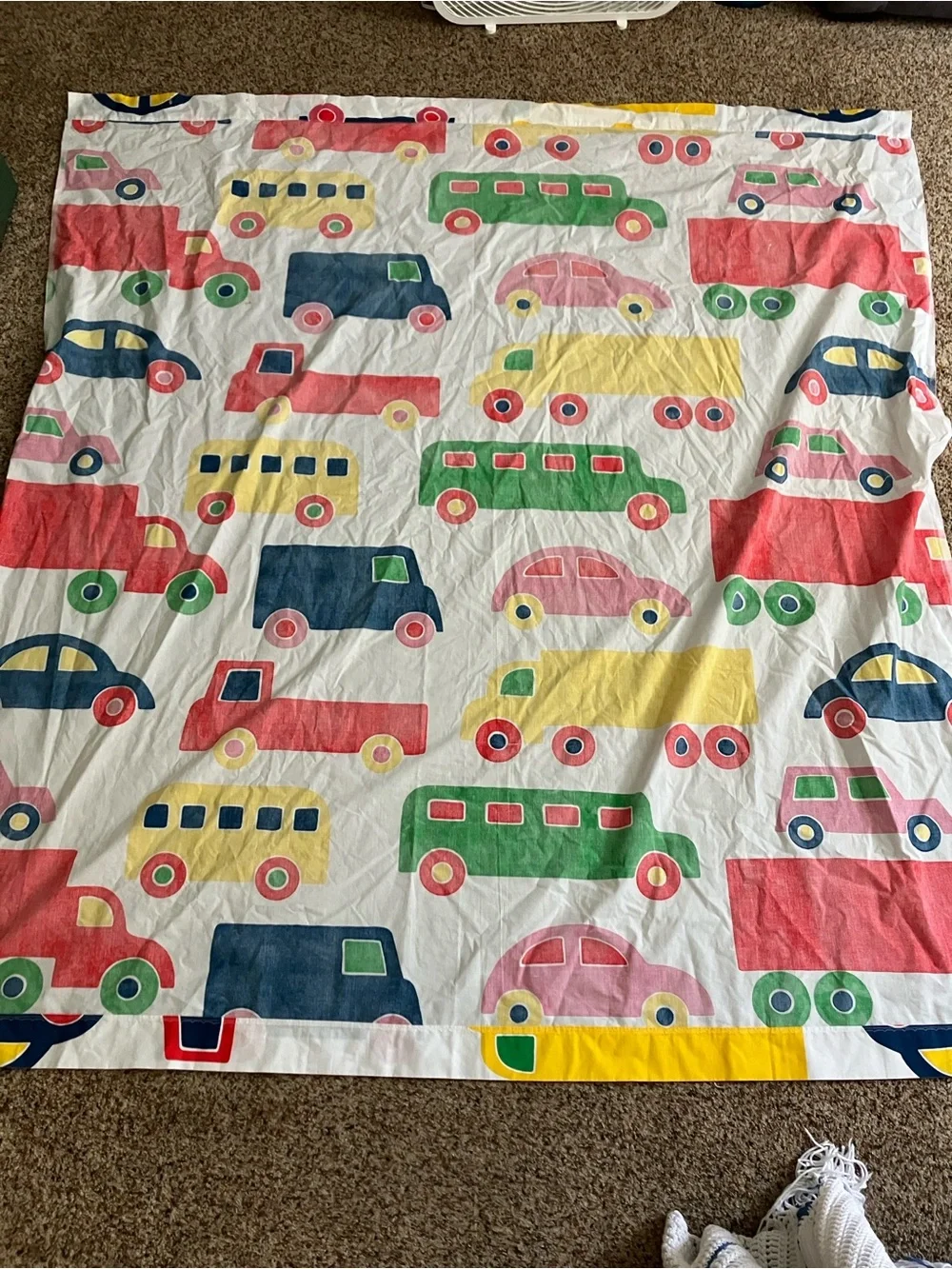 Marimekko cars & trucks kids vintage fabric shower curtain Dan rivers Bo boo 70s